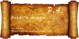 Peták Aranka névjegykártya