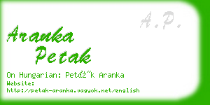 aranka petak business card